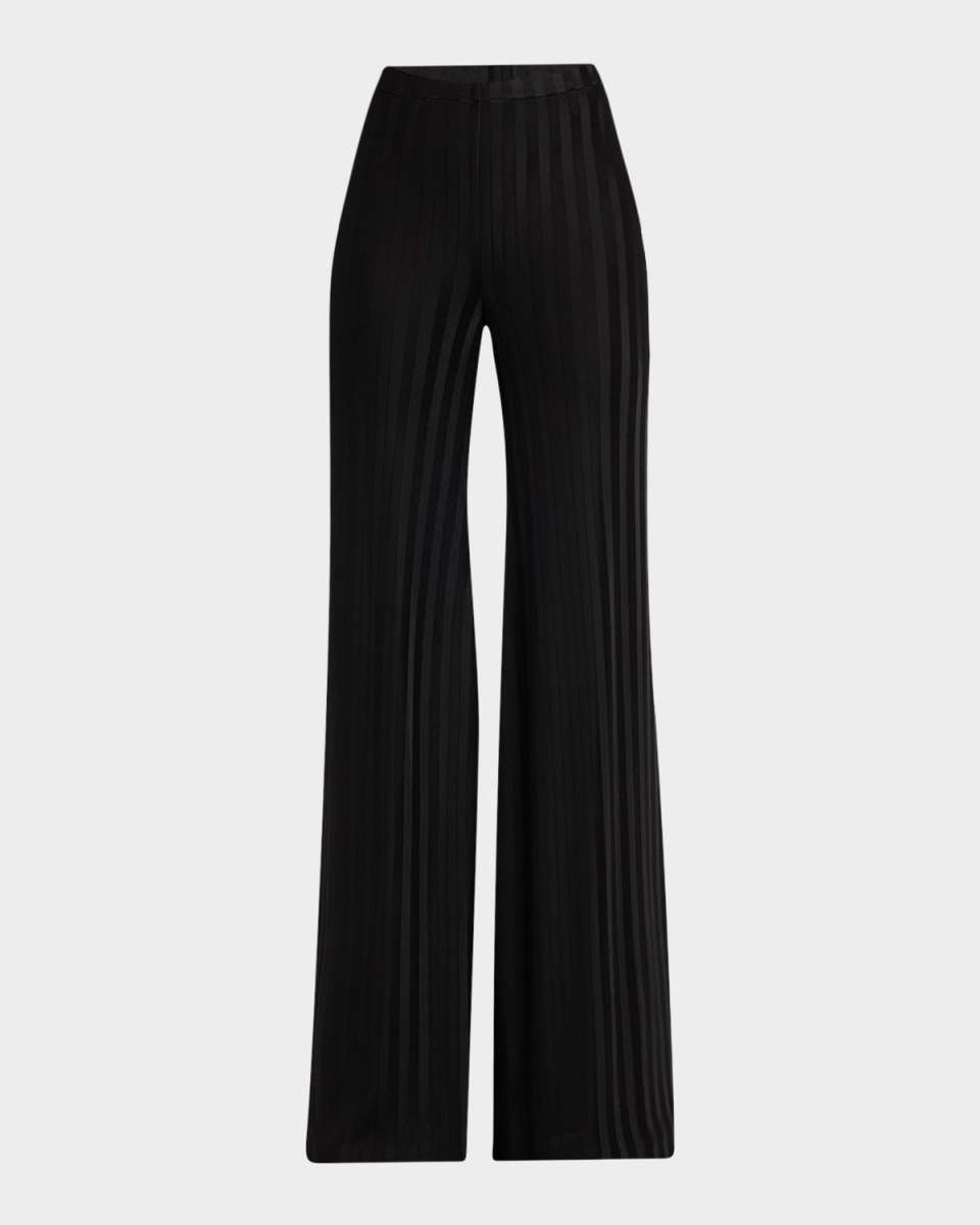 Ribbed Flare Pull-On Pants